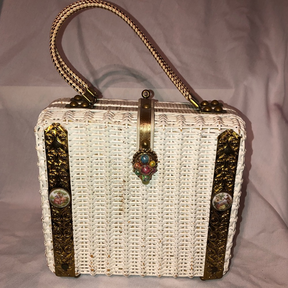 Rare Midas of Miami vintage wicker purse